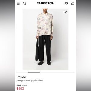 RHUDE PASSPORT STAMP PRINT SHIRT